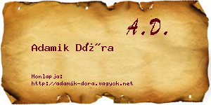 Adamik Dóra névjegykártya
