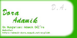 dora adamik business card